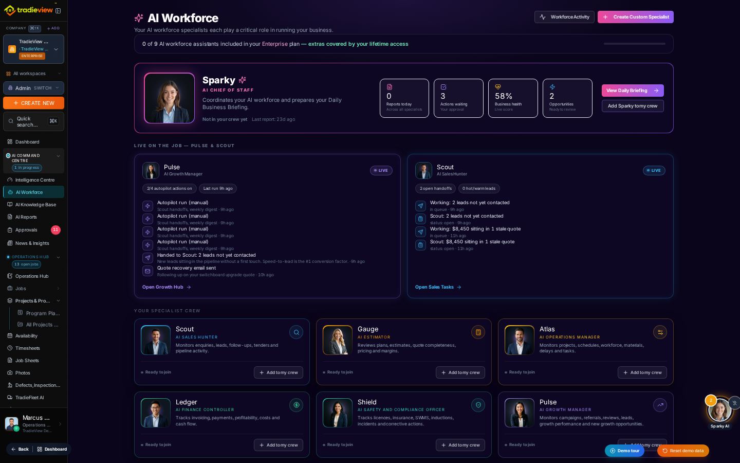 AI-Powered Operating System — inside TradieView