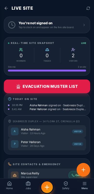 Subcontractor portal on mobile